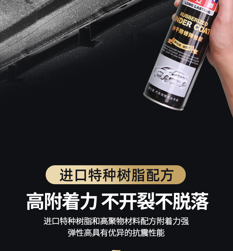 ShiliDun Gold Can Particle Adhesive Car Chassis Armor Self-Applied Anti-Rust Paint for Undercarriage and Side Skirts, Original Factory White
