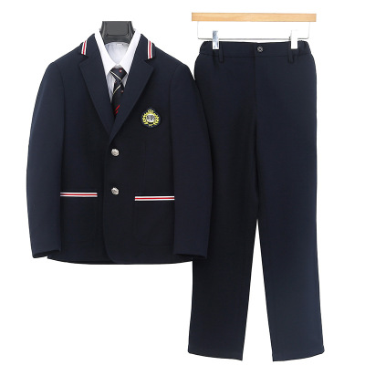 2022新款中大童英伦风三件套西装校服小学班服幼儿园服初高中礼服
