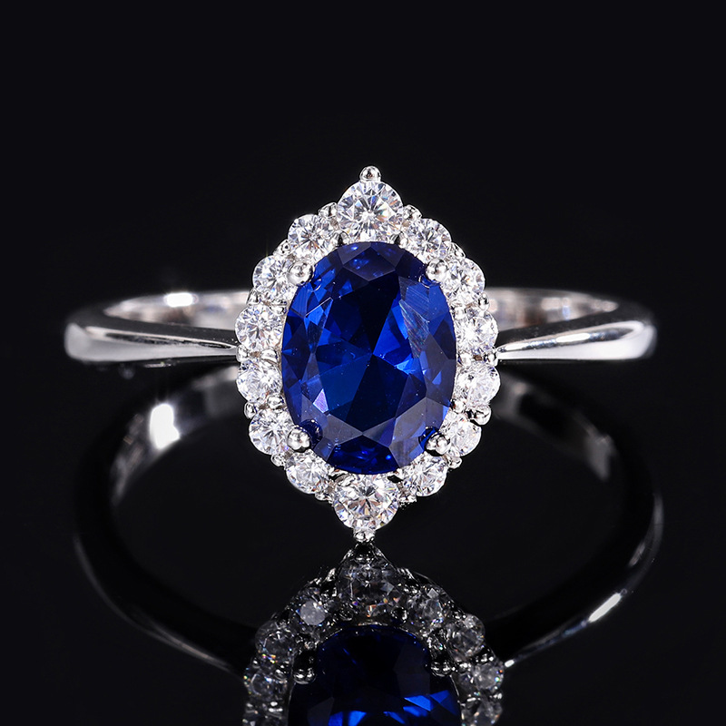 Zhuang Sheng joyería nueva S925 todo el cuerpo traje de plata color simulación tesoro pequeño huevo de paloma colgante piedra principal 6*8