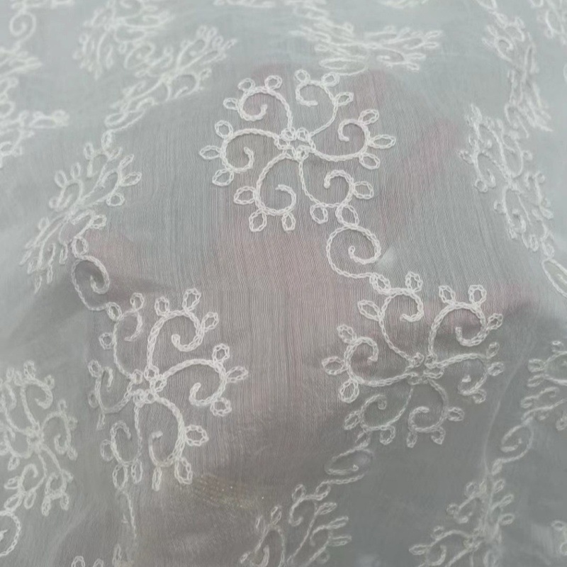 直供新款公主韩国纱刺绣多色绣花面料花边棉线绣花蕾丝水溶棉线花