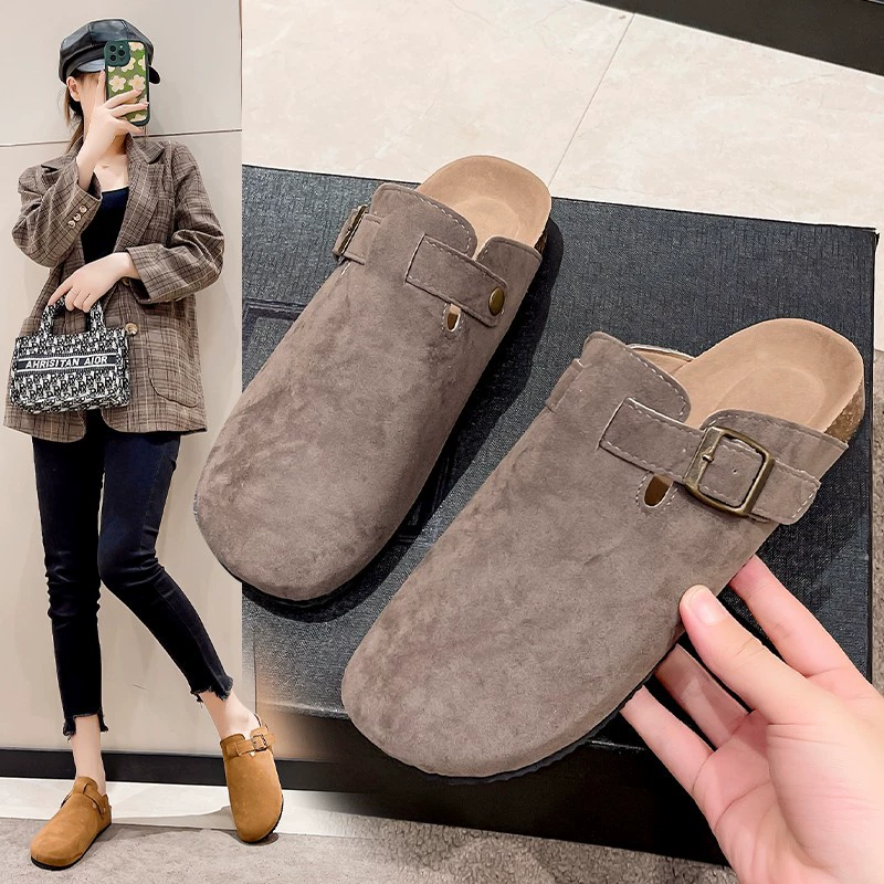 Slippers, footwear, belt, buckle, slide, shoes, Korean style, plus size