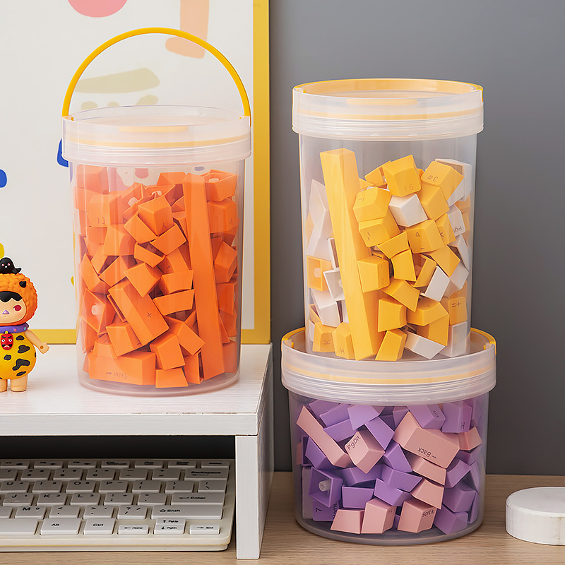 Keycap Storage Jar, Transparent Mechanical Keyboard Switch Sealing Jar, Parts Display Box, Dust-Proof Portable Round Storage Jar