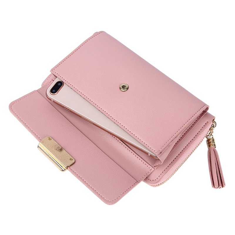 Nuevo hombro cuadrado horizontal bolsa de teléfono móvil multi-tarjeta monedero teléfono móvil almacenamiento mini teléfono móvil bolsa billetera para mujeres