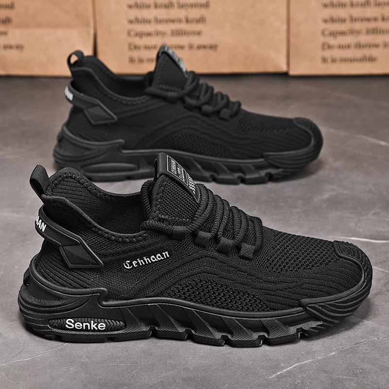 Zapatos de hombre verano 2025 malla transpirable todo-fósforo deportes casuales zapatos de correr antideslizantes de suela suave zapatos de moda de malla ligera