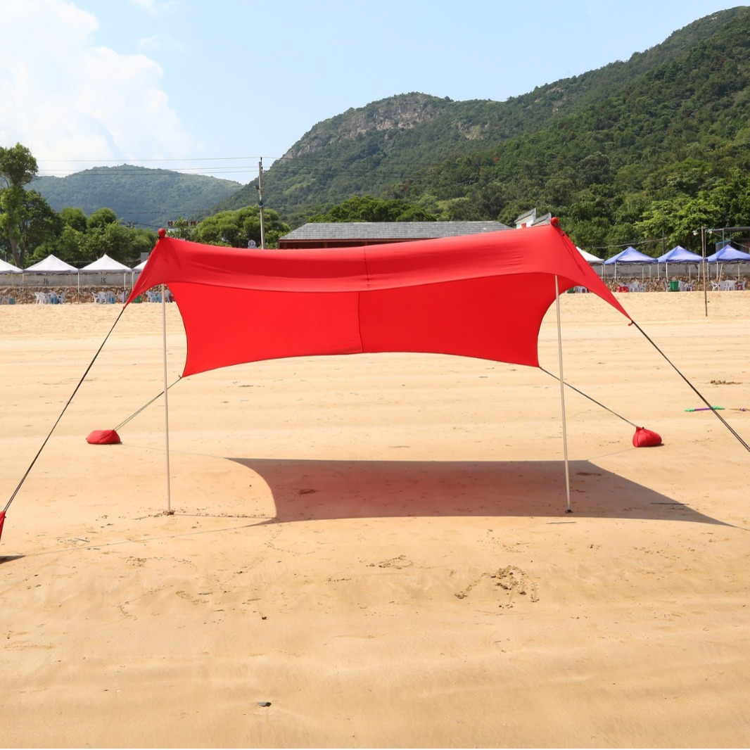 Ventas calientes camping playa Leika cortina solar impermeable al aire libre 2 * 2 / 3 * 3 metros cuerda de tracción