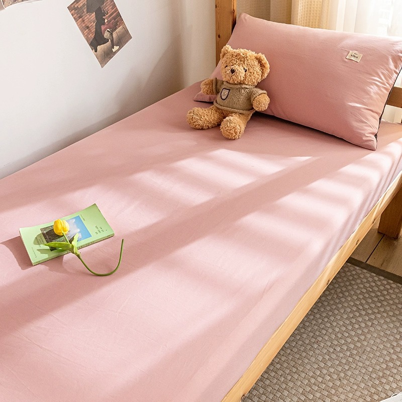 Sombrilla de cama de algodón de tres piezas para dormitorio de estudiantes universitarios, juego individual, funda protectora de colchón de algodón de verano