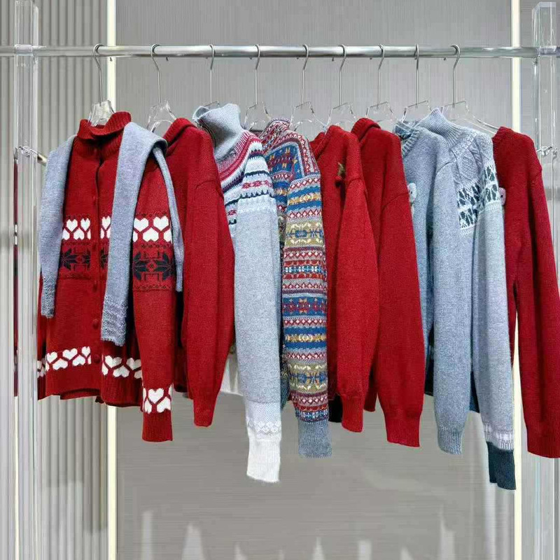 2026 Winter New Style Loose and Lazy Style Fair Isle Knit Sweater for Women, Fashionable Christmas Outfit, Discount Wholesale