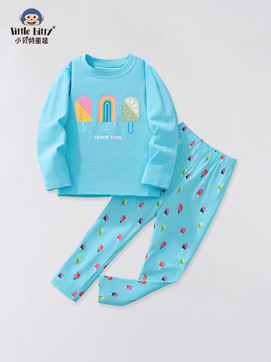 littlebitty2025 otoño nuevo estilo europeo y americano conjunto de ropa de casa para niños chaqueta de otoño para niñas pantalones de otoño ropa infantil