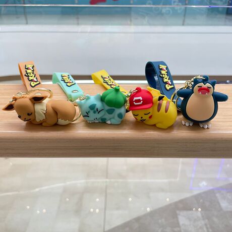 Cartoon Keychains Pokémon Keychain Cartoon Pikachu and Psyduck Plush Pendant Car