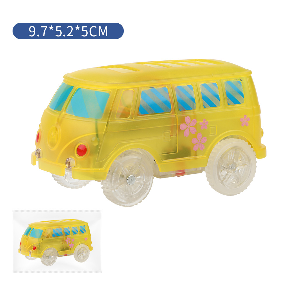 Eléctrico transparente 5-luz caramelo coche muñeca emisora de luz carril accesorios de juguete luz coche de policía ingeniería coche suministro transfronterizo