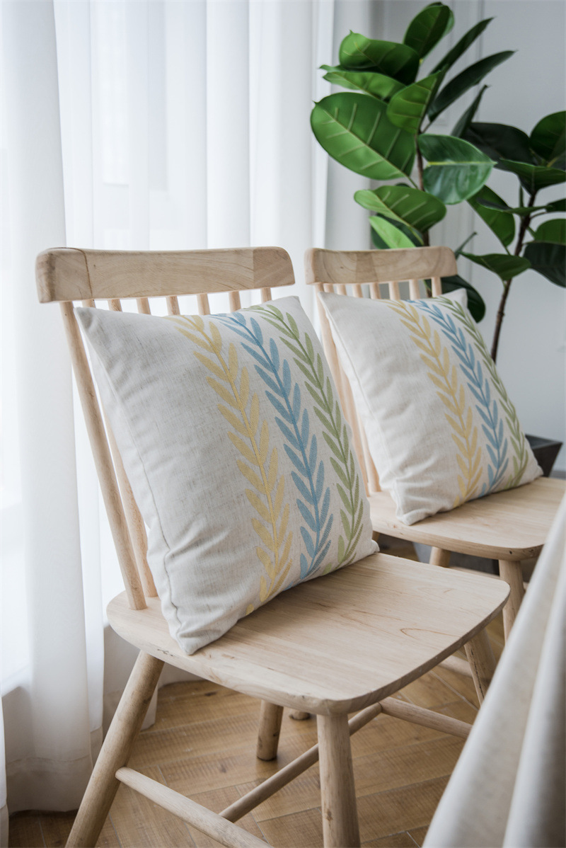 Polyester Linen Waterproof Modern Leaf Flower Runner Embroidered Geometric Tablecl Rectangular Coffee Dining Table_voghion.com