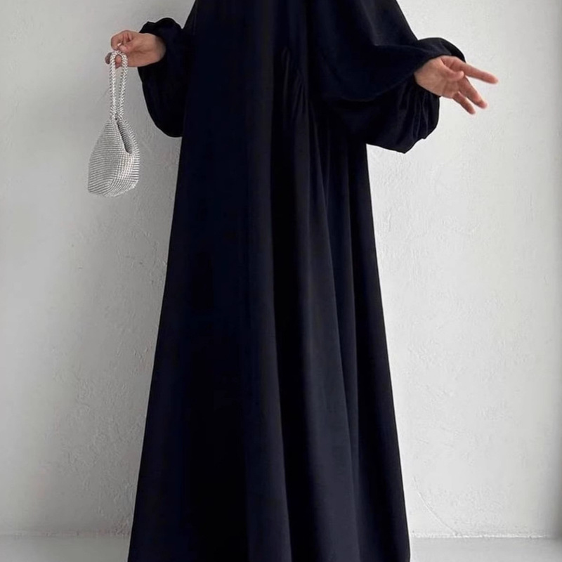 In-Stock European and American Amazon Cross-Border Trade New Women's Clothing, Solid Color, Elegant, Fashionable, Loose Pullover Dress In-Stock European and American Amazon Cross-Border Trade New Women's Clothing, Solid Color, Elegant, Fashionable, Loose Pullover Dress