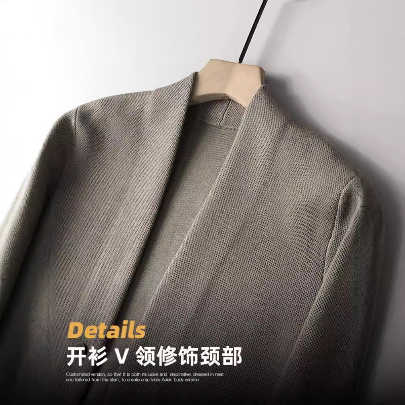 クロスボーダービジネスカジュアルカーディガンセーターメンズスリムでハンサムな万能アウターセーター春秋紳士服|undefined