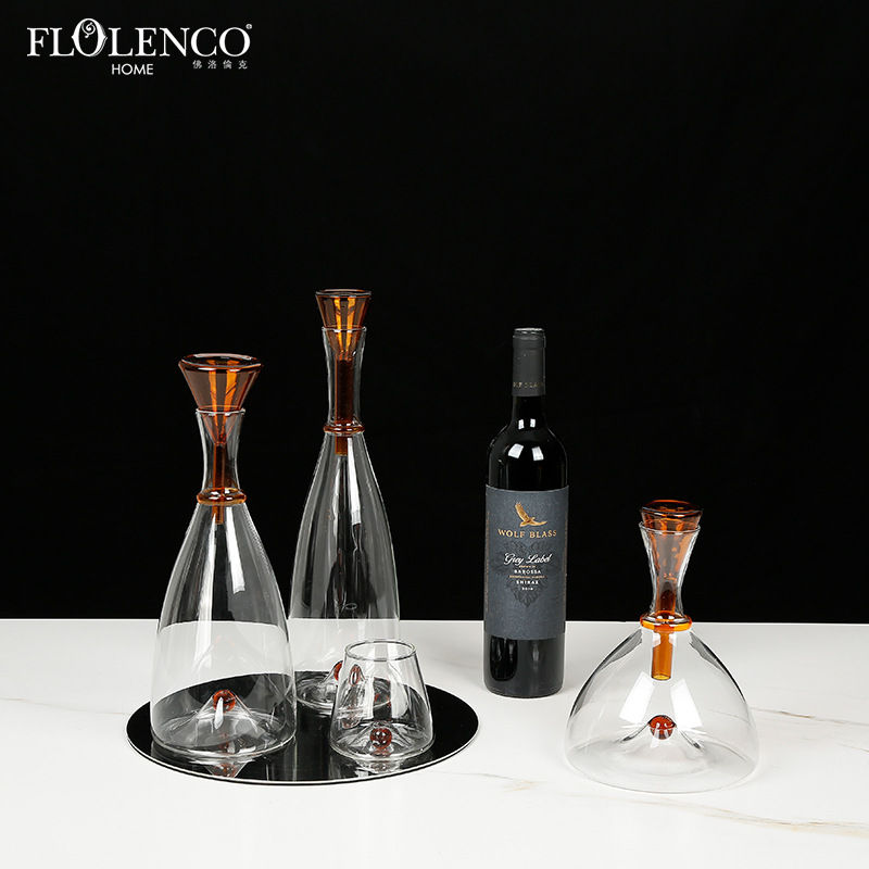 Modern Instagram-style glass pearl liquor set display room light luxury accent table tea table bar counter high-end chardonnay glass