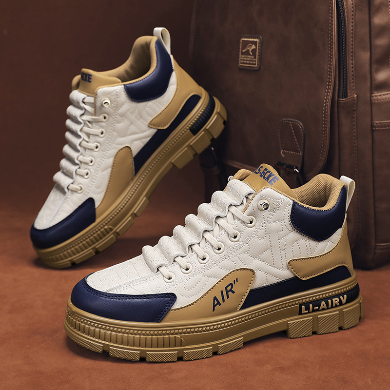 Zapatos para Hombre, Primavera 2025, Versátiles, Casuales, Deportivos, con Plataforma, que Aumentan la Estatura, Blancos, Modernos