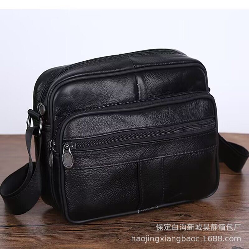 중간 전체 가죽 복합 블랙