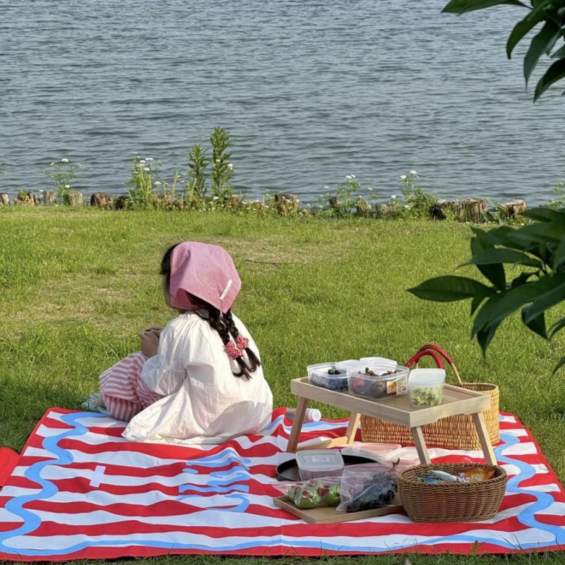 海辺のピクニックマット、屋外マット、防湿マット、ポータブルオックスフォード布、厚みのある防水防湿ビーチ|undefined