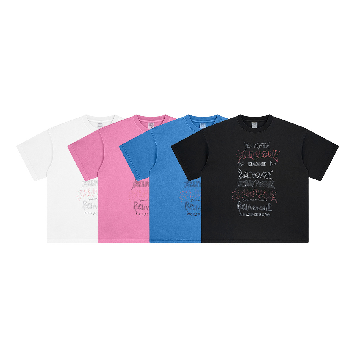 Camiseta de Manga Corta Holgada con Estampado Desgastado Retro de Estilo Americano de Primavera/Verano 2025, Marca de Moda, Informal, de Algodón Puro para Hombre