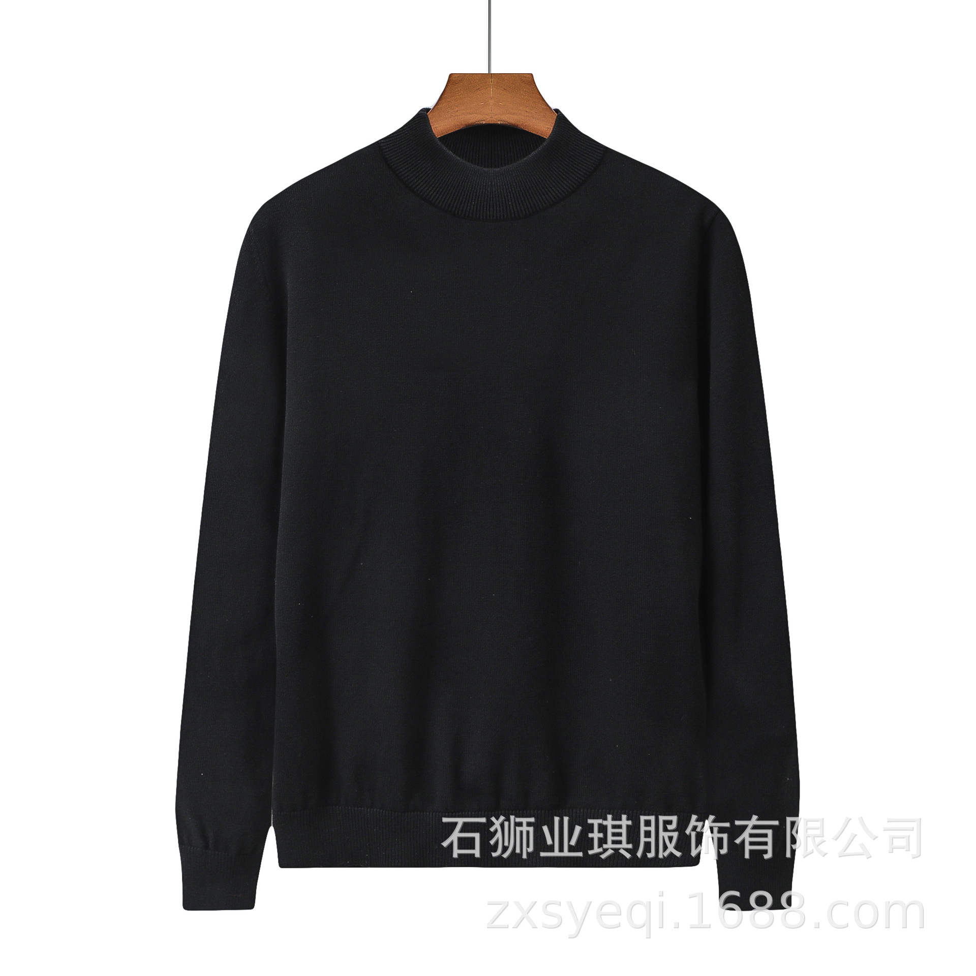 Suéter de cuello medio, color sólido, ropa interior informal, cuello redondo, otoño e invierno, unisex, manga larga, tejido cálido, versátil, estilo artístico. image 1