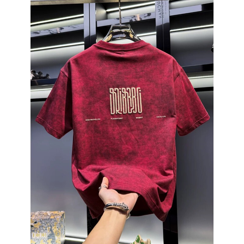 Men's American-style high-end tie-dye round-neck short-sleeve t-shirt, 2026 new summer trendy brand, loose European-style casual half-sleeve Men's American-style high-end tie-dye round-neck short-sleeve t-shirt, 2026 new summer trendy brand, loose European-style casual half-sleeve