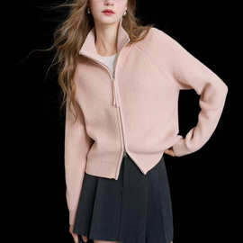 【3彩易打理毛衫】抗起球2025秋冬季新款双拉链毛衣开衫针织衫女