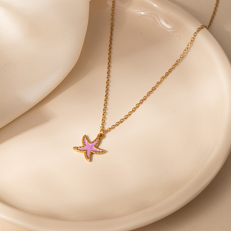 6g Weight 0.03µm Gold Plating Thickness Electroplated Gold Plating Process Golden Plated Plating Material 201 Stainless Steel Pendant Material Pendant Necklace Classification 201 Stainless Steel Chain Material cable chain Chain Type 1 Piece Quantity Holiday, Daily Occasion 201 Stainless Steel Material Starfish, Dolphin, Hippocampus Pattern Women's Gender Hip-Hop Style Plating Craft Cartoon Ocean Starfish Sea Horse Pendant Necklace Women's Luxury Dolphin Clavicle Chain DIY Jewelry Titanium Steel Animal Pattern 10