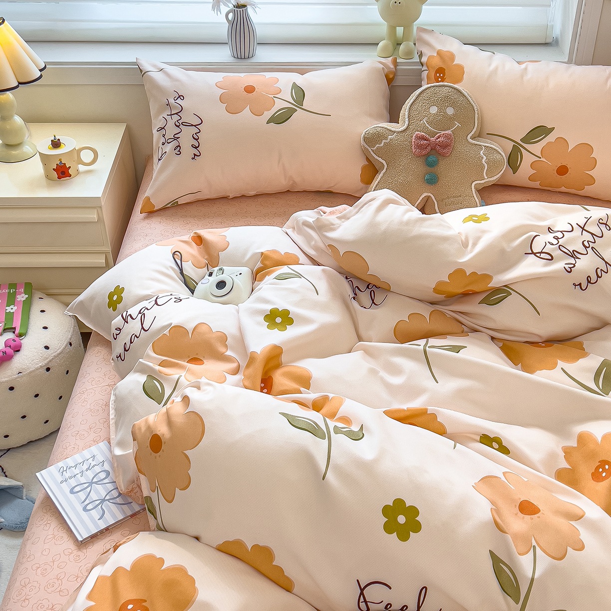 ins dormir desnudo cuatro piezas de sábanas de algodón imitación cubierta madre y bebé clase A dormitorio tres piezas de ropa de cama regalo