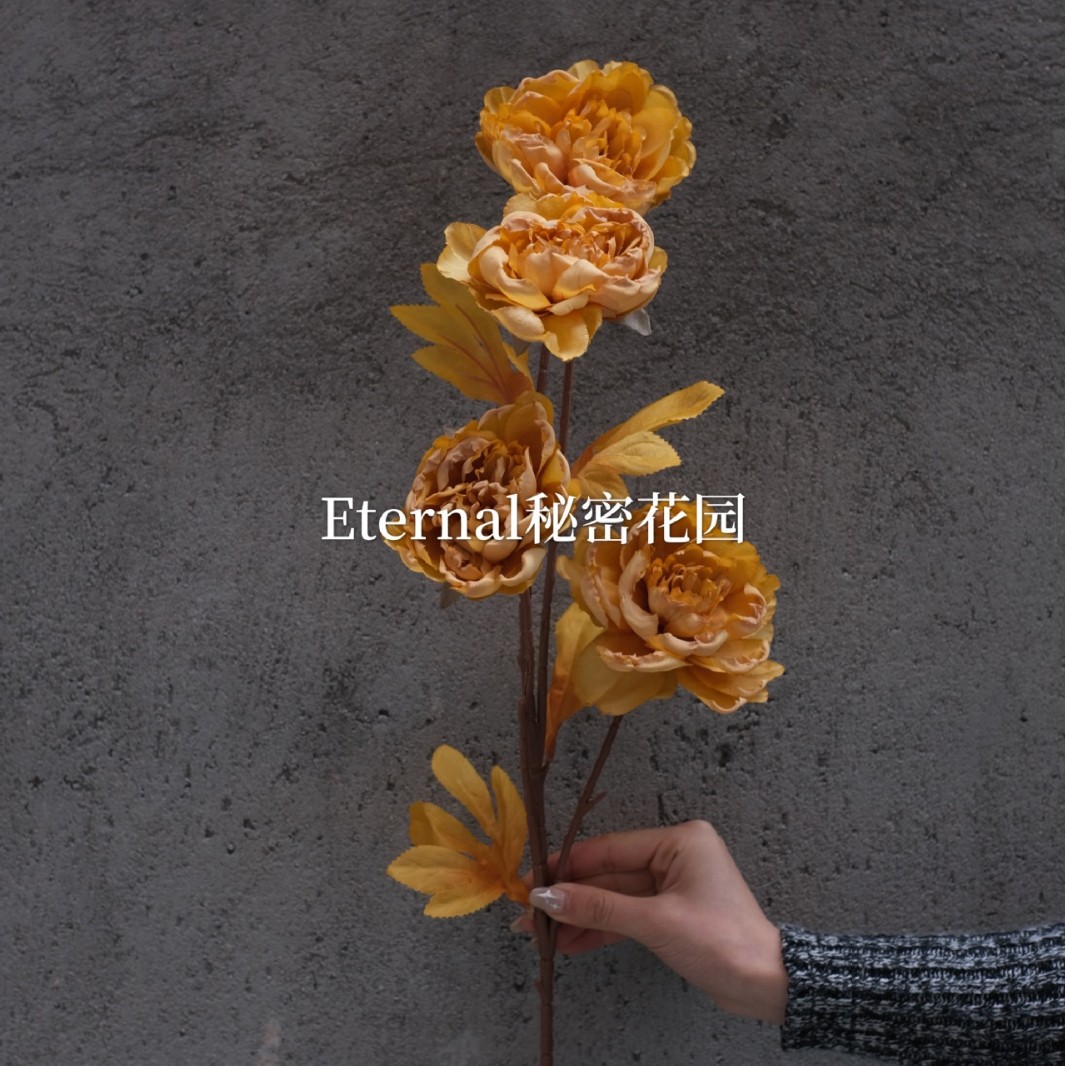 Naranja-amarillo asado borde nacional moda Peony