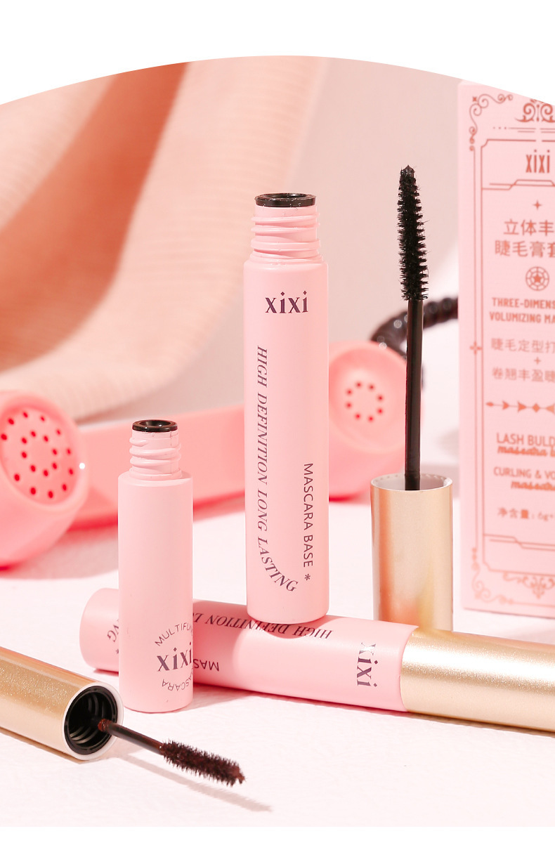 xixi Three-dimensional Volumizing Mascara Set: Eyelash base, clear and slender, long-lasting, waterproof, sweat-proof and non-smudging undefined
