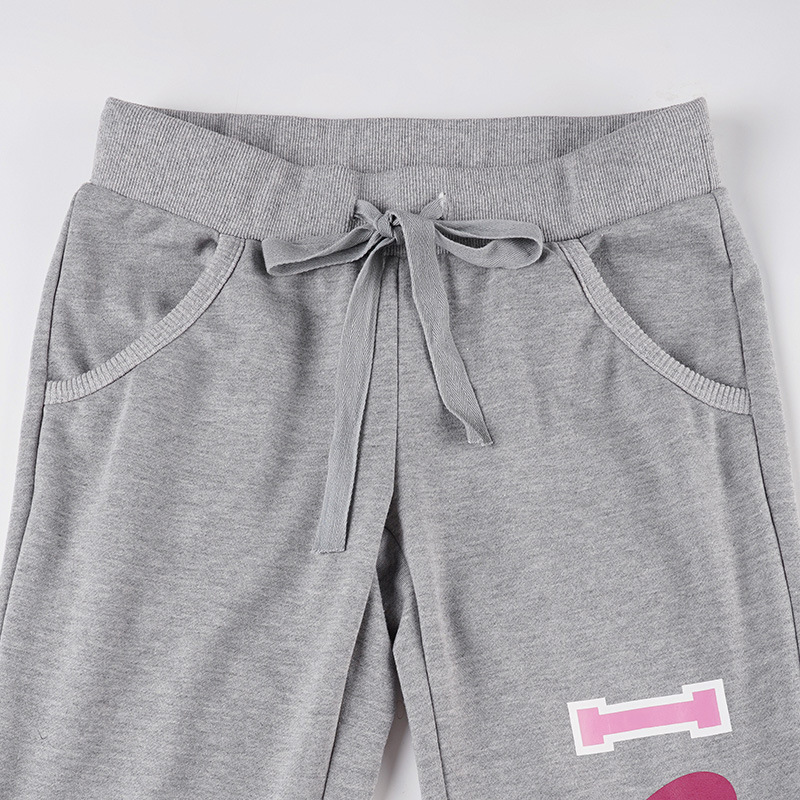 American Style Simple Letter Heart Print Loose Tie Casual For Women Early Autumn Versatile Sports Draped Sweatshirt Long_voghion.com