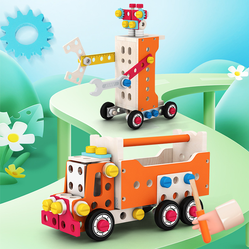 Juguetes educativos para niños, tuercas multifuncionales, coche de ensamblaje, ejercicio de ensamblaje creativo, pensamiento lógico, bloques de ensamblaje