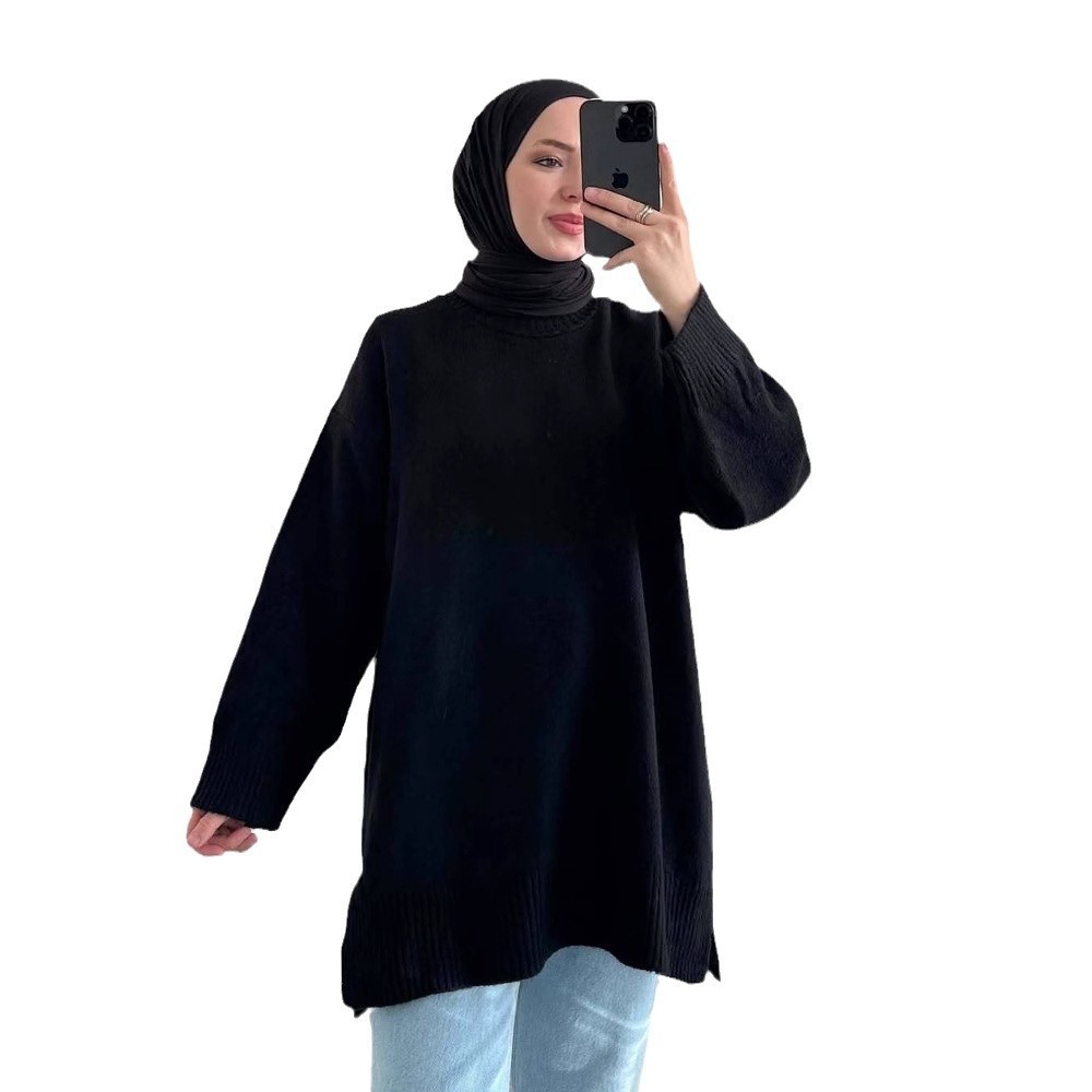 2024 otoño nuevo estilo europeo y americano Amazon transfronterizo ropa de mujer de color sólido estilo casual plácido universal suéter de punto suelto image 6