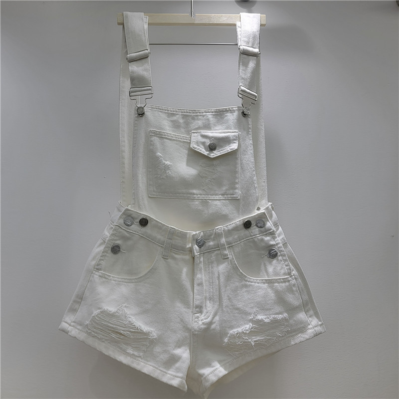Pantalones Cortos de Mezclilla con Tirantes Desmontables para Mujer Corte A image 4