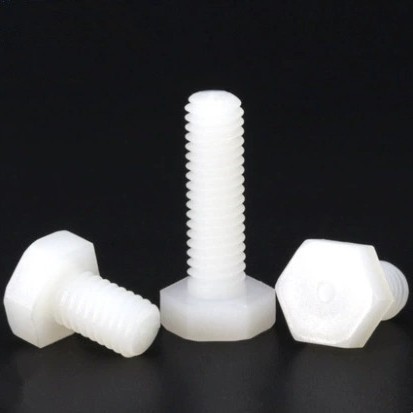 M5 外六角尼龙螺丝钉绝缘塑料六角头螺栓PA66塑胶手拧螺丝钉 黑白