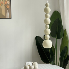 Cream-style Bedside Chandelier for Bedroom | Long-Line Lamp | Bauhaus Mid-Century Creative Gourd-Light Designers' Instagram-Famous Small Pendant Light