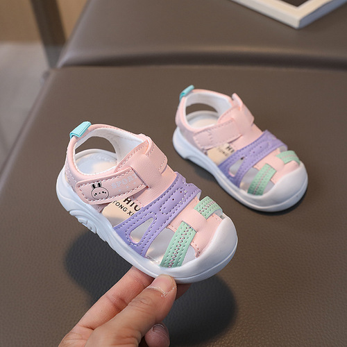 Summer new baby shoes soft sole boys toe-cap sandals girls hollow non-slip toddler shoes wholesale