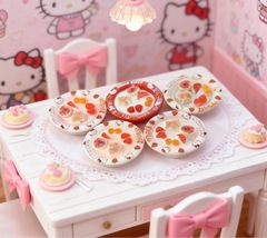 食玩Hello Kitty彩色水果酸奶碗创意手工diy奶油胶树脂配件食玩底