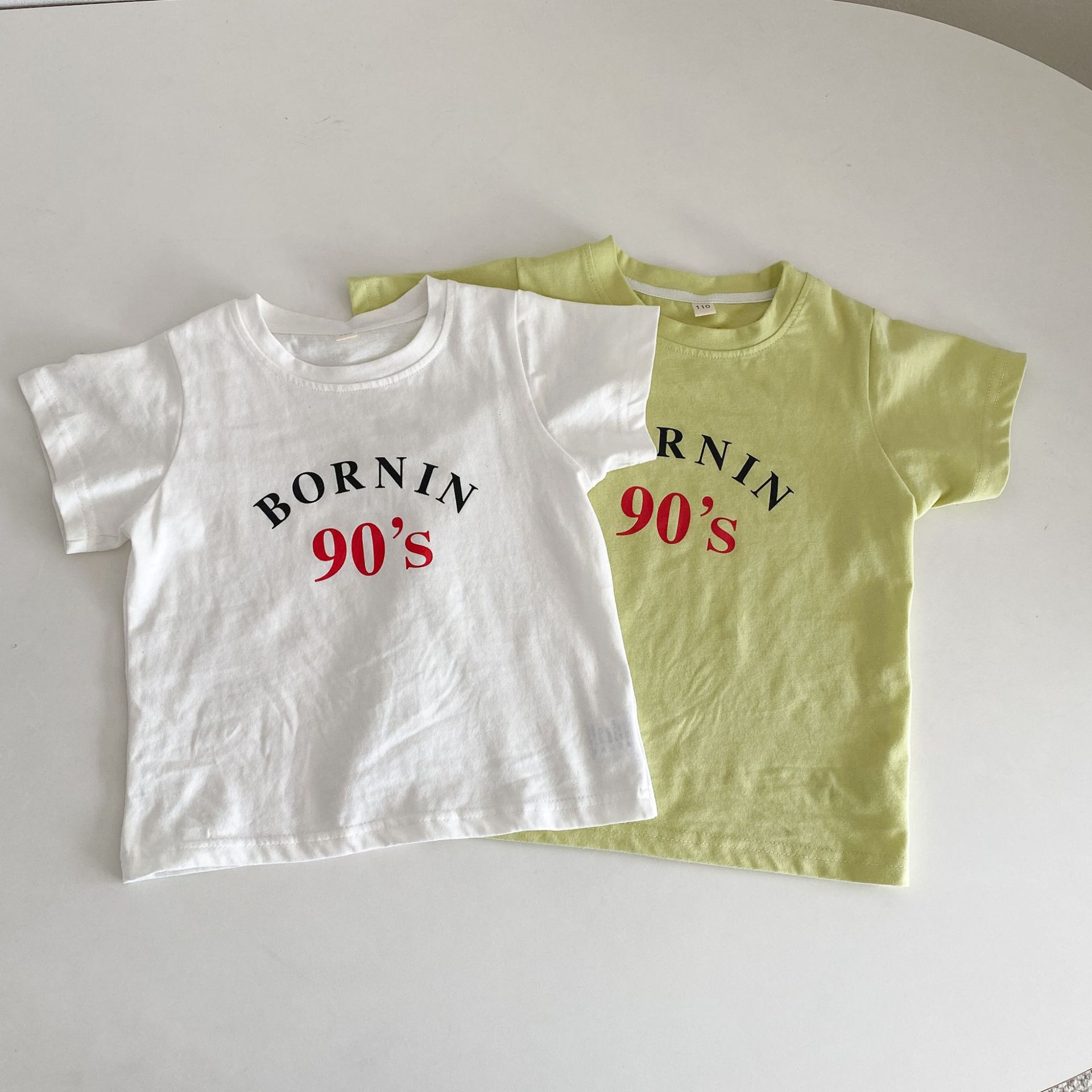 Children's pure cotton letter short-sleeved T-shirt 2023 new boys' summer children's clothing girls' bottoming shirts baby tops