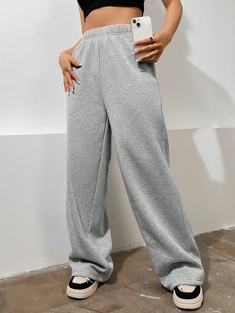 Otoño y invierno de Europa y América nueva ropa de mujer con pantalones cálidos de vello de cintura alta sensación deportivo casual uso diario image 5