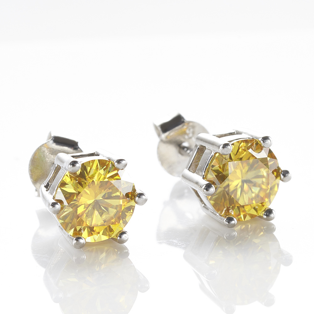 Plata esterlina seis garras pernos de piedra de moissanita color rosa pernos de piedra de moissanita fabricantes directos para soportar cualquier identificación