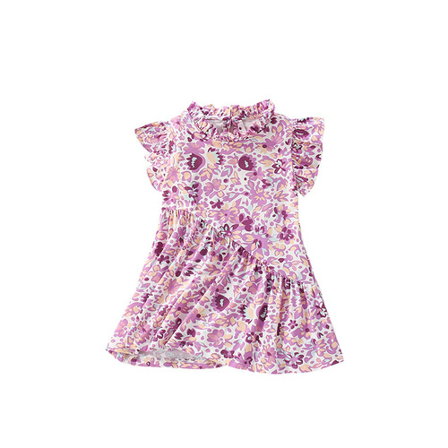 Malwee Cross-border Princess Dress for Girls Summer New Cute Little Girl European and American Small Children Chic Dress 