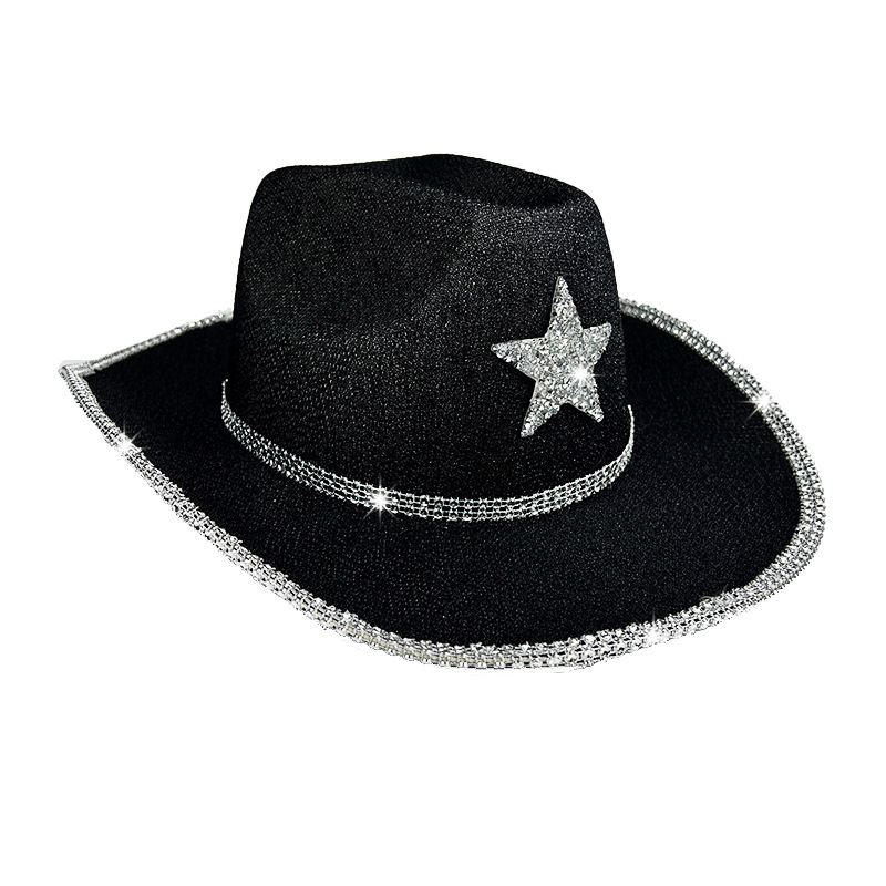 闪黑五角星水钻围边