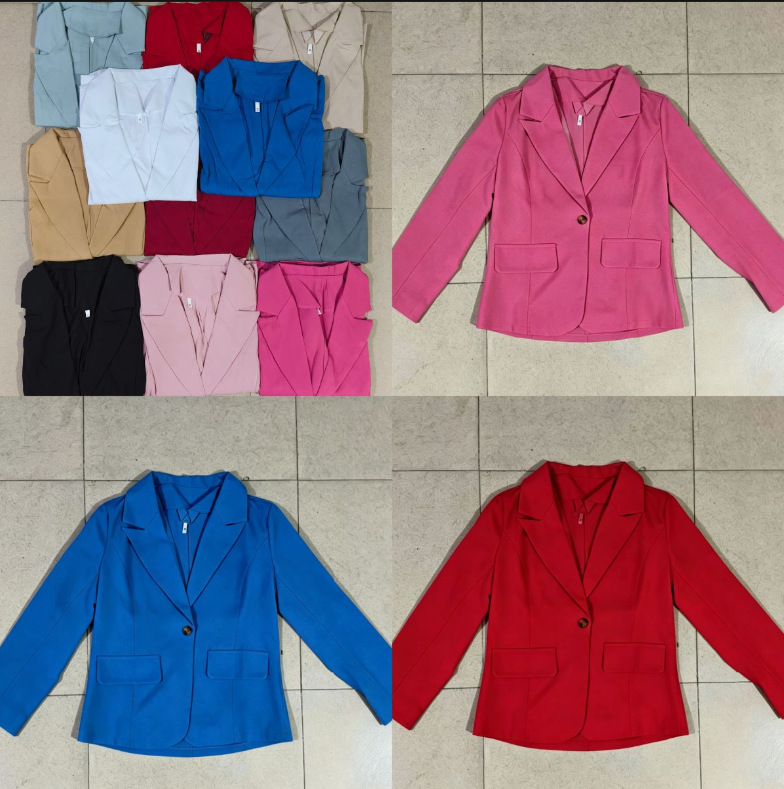 Chaqueta Blazer de Manga Larga para Mujer de Poliéster Color Sólido Un Botón para Otoño y Oficina image 18