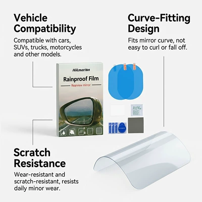 Clear during Rainy Days, Rearview mirror rainproof sticker