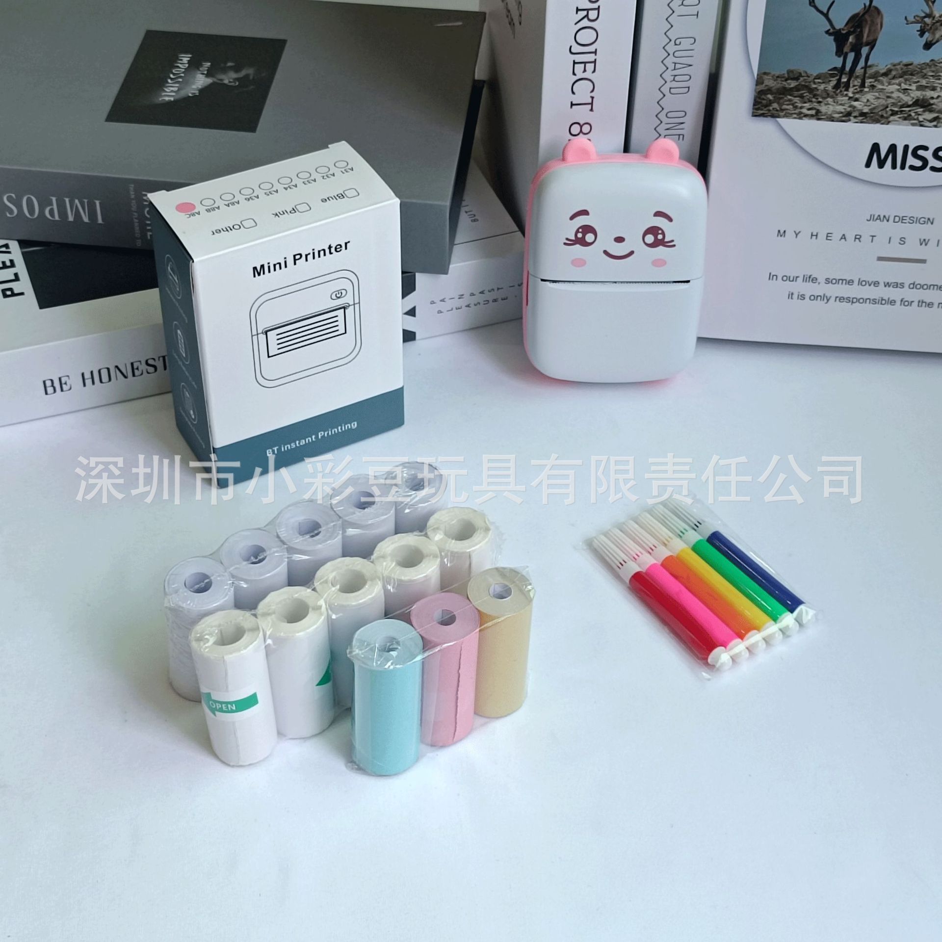 A8C 분말 + 감열지 5개 + 접착지 5개 + 색지 3개 + 색펜