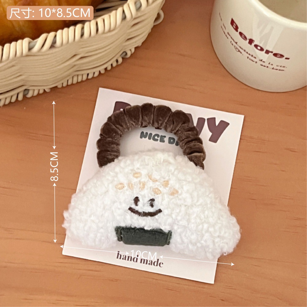 Nuevo lindo broche de arroz de sushi cuerdas para el cabello japonesas chicas corazón de muñeca salvaje fijación de bordes broche de caballo anillo