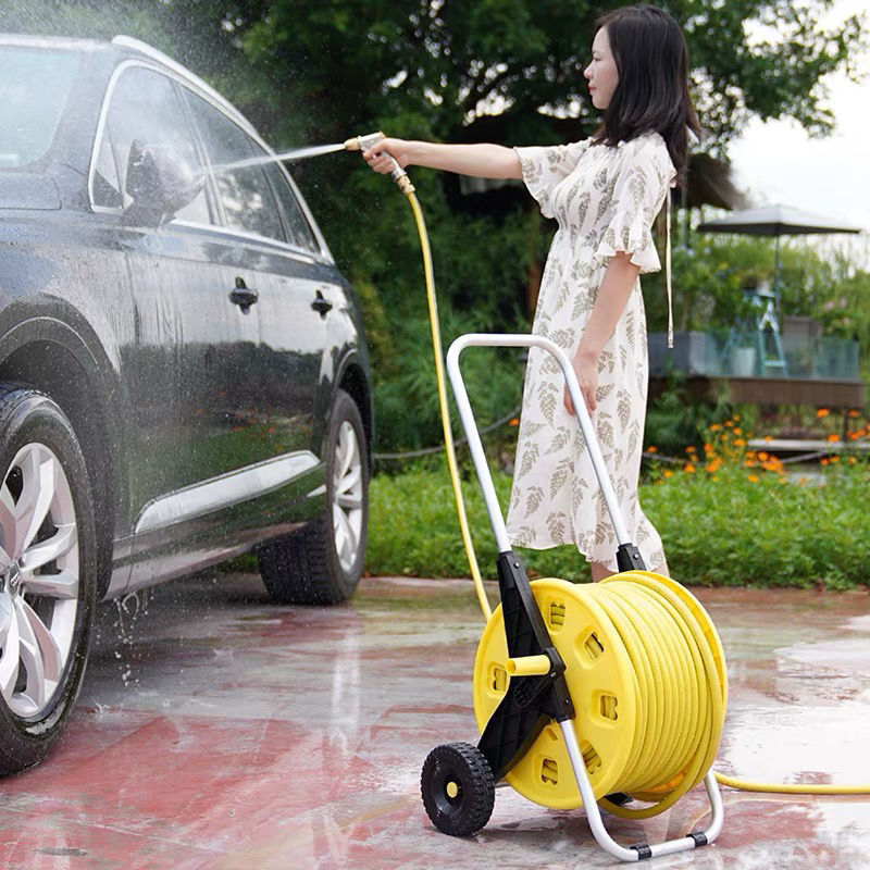 Household multi-functional high-pressure car washing water gun nozzle water grab garden watering water pipe hose storage rack suit