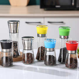 家用304不锈钢手动现磨海盐粒黑胡椒粉 研磨瓶日式胡椒研磨器厨房
