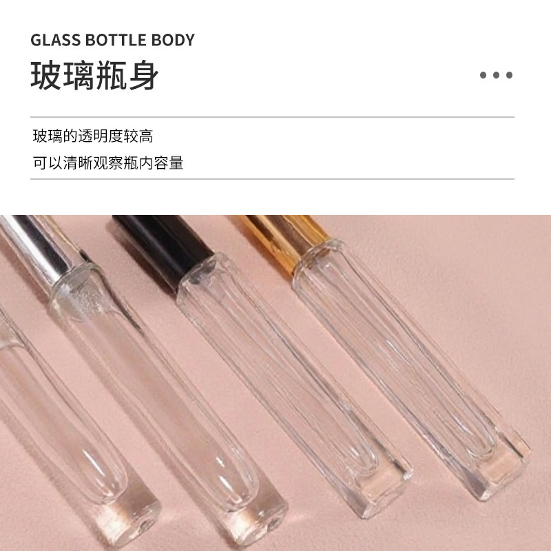 现货方形10ml/15ml滚珠喷雾瓶小巧便携透明玻璃细长香水分装瓶|undefined