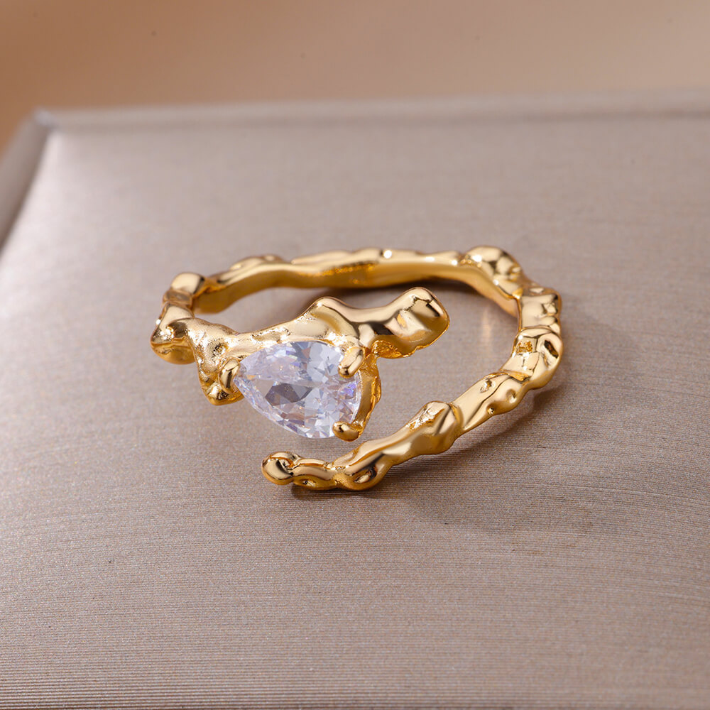10g Weight Zircon Inlay Material Rings Classification Adjustable Ring Size 1 Piece Quantity Daily Occasion Copper Material Irregular, Heart Shape Pattern All Seasons Season Women's Gender Plating Design Elegant, Simple Style Style Wholesale Jewelry Elegant Simple Style Irregular Heart Shape Copper Zircon Plating Rings 40